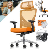 KESSER® Ergonomische Bureaustoel - Gamestoel - Office Chair - Oranje